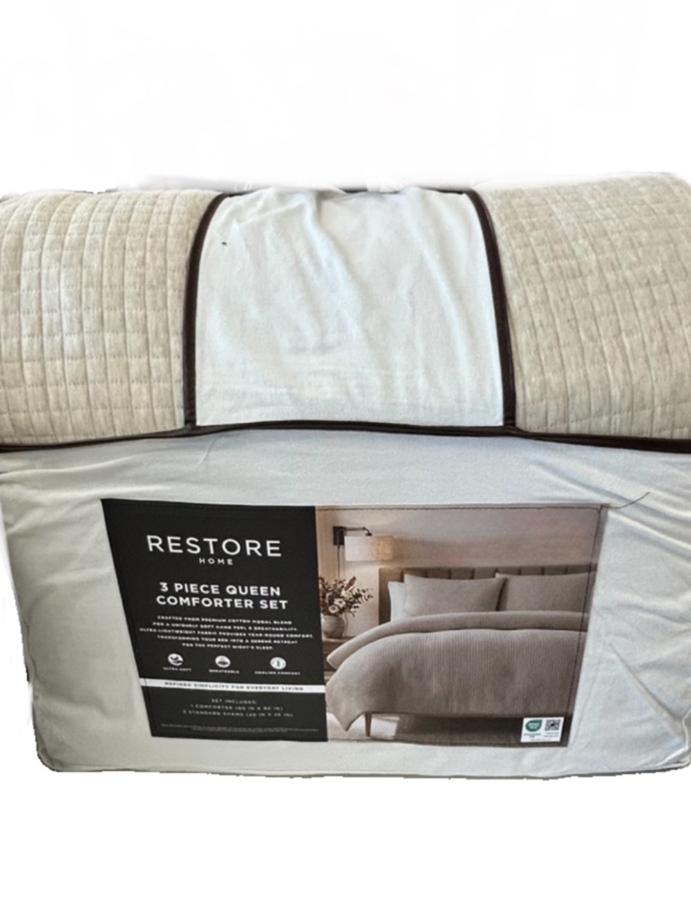 Restore Home Tan Queen Ultra Soft Cooling Comfort Comforter Set 90”x90”